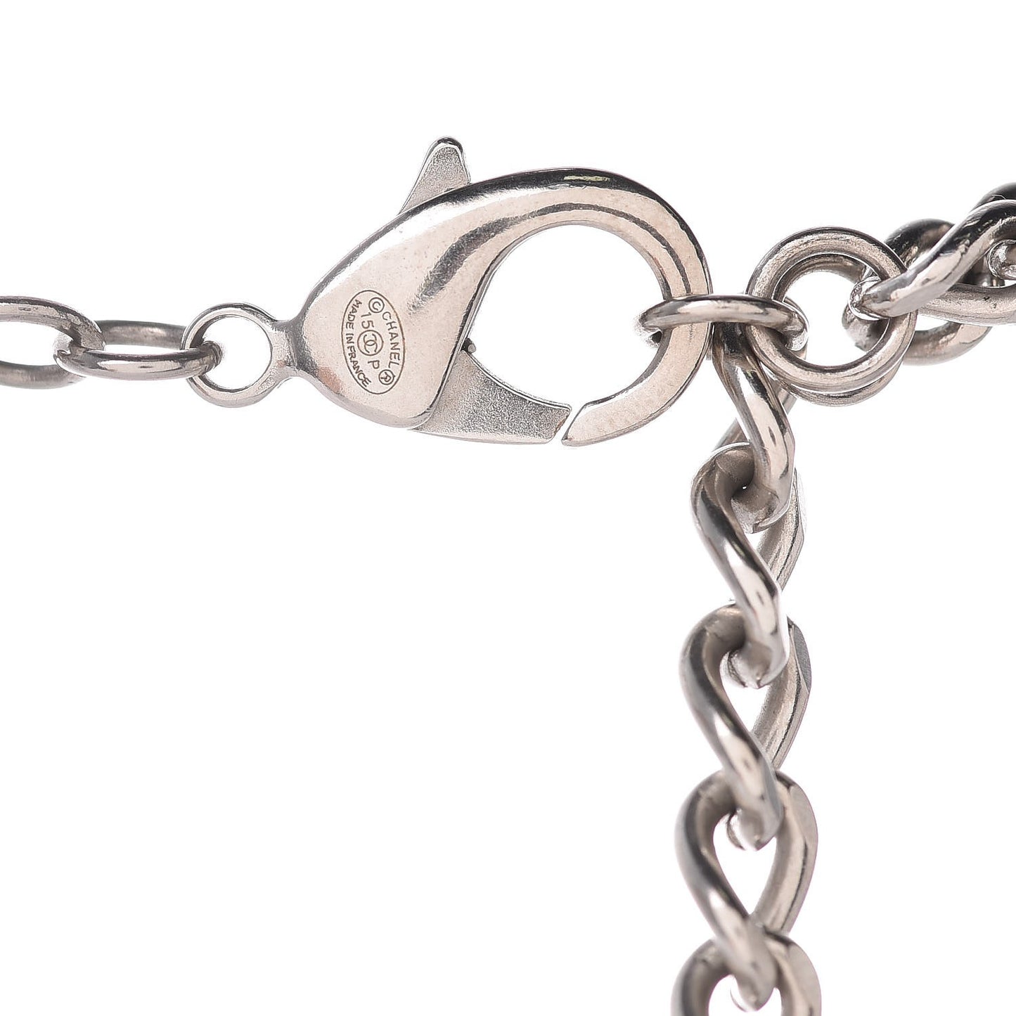 Pearl CC Multi Strand Long Necklace Silver