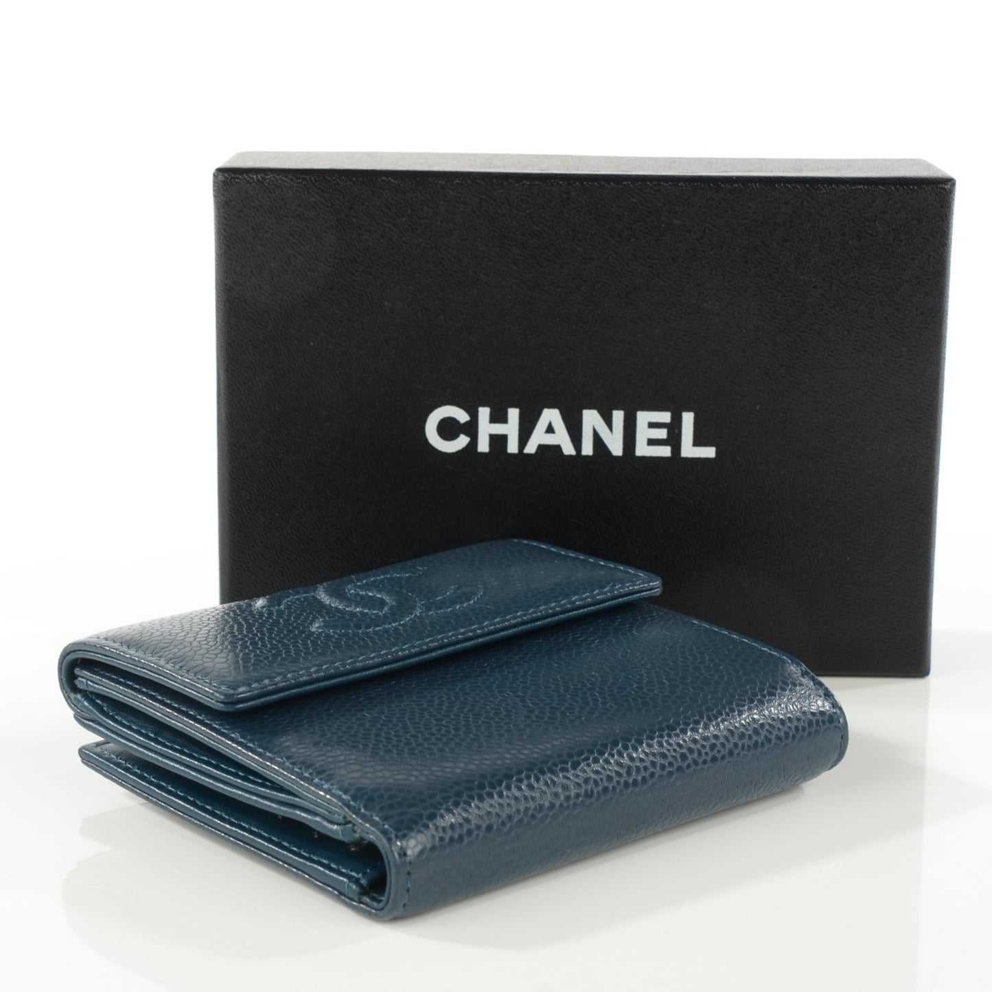 Caviar Small Timeless CC Wallet Navy