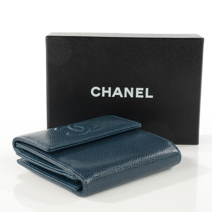 Chanel Caviar Small Timeless CC Wallet Navy 4 of 8