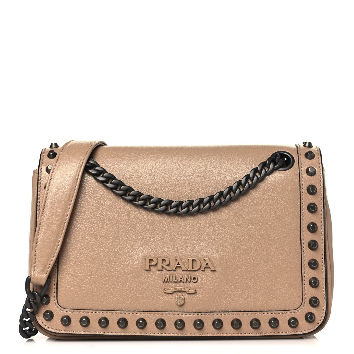 Glace Calfskin Studded Crossbody Cammeo