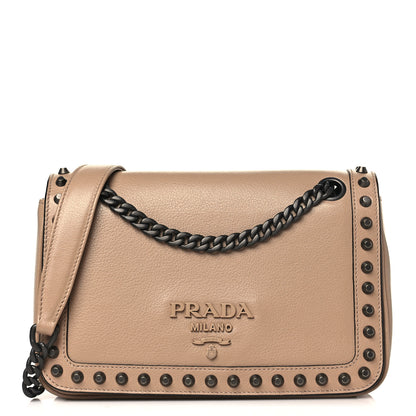 Prada Glace Calfskin Studded Crossbody Cammeo 1 of 9