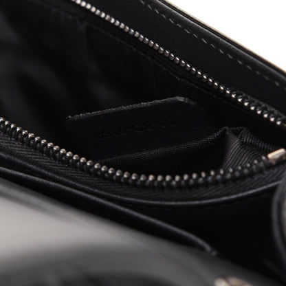 Christian Dior Metallic Patent Micro-Cannage Diorama Wallet on Chain Pouch Onyx Black 9 of 17