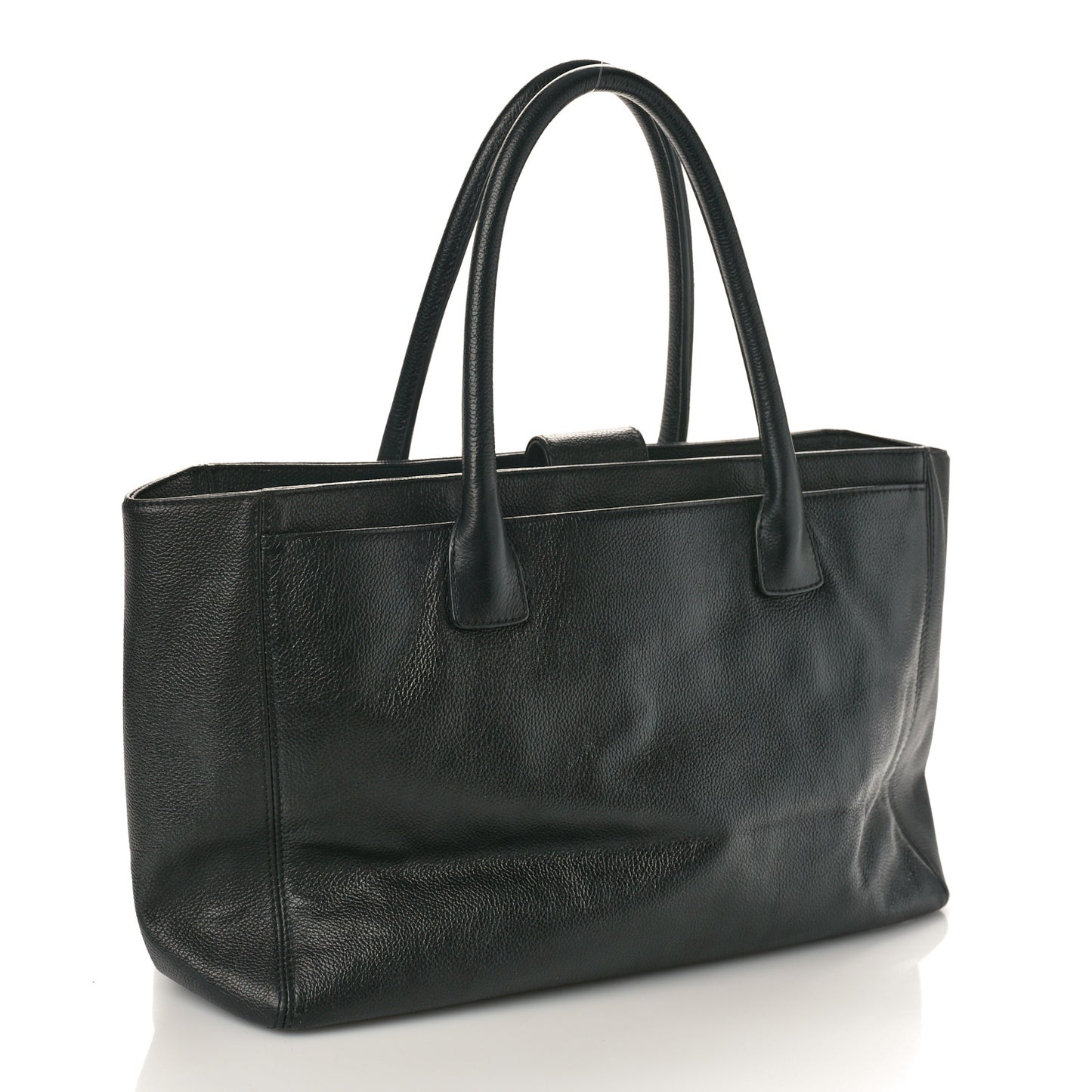 Calfskin Cerf Executive Shopper Tote Black