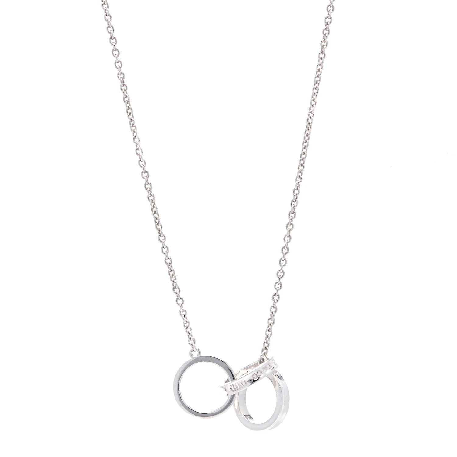 Tiffany Sterling Silver 1837 Interlocking Circles Lariat Necklace 1 of 6
