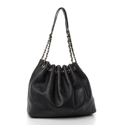 Chanel Grained Calfskin CC Drawstring Bucket Bag Black 3 of 11