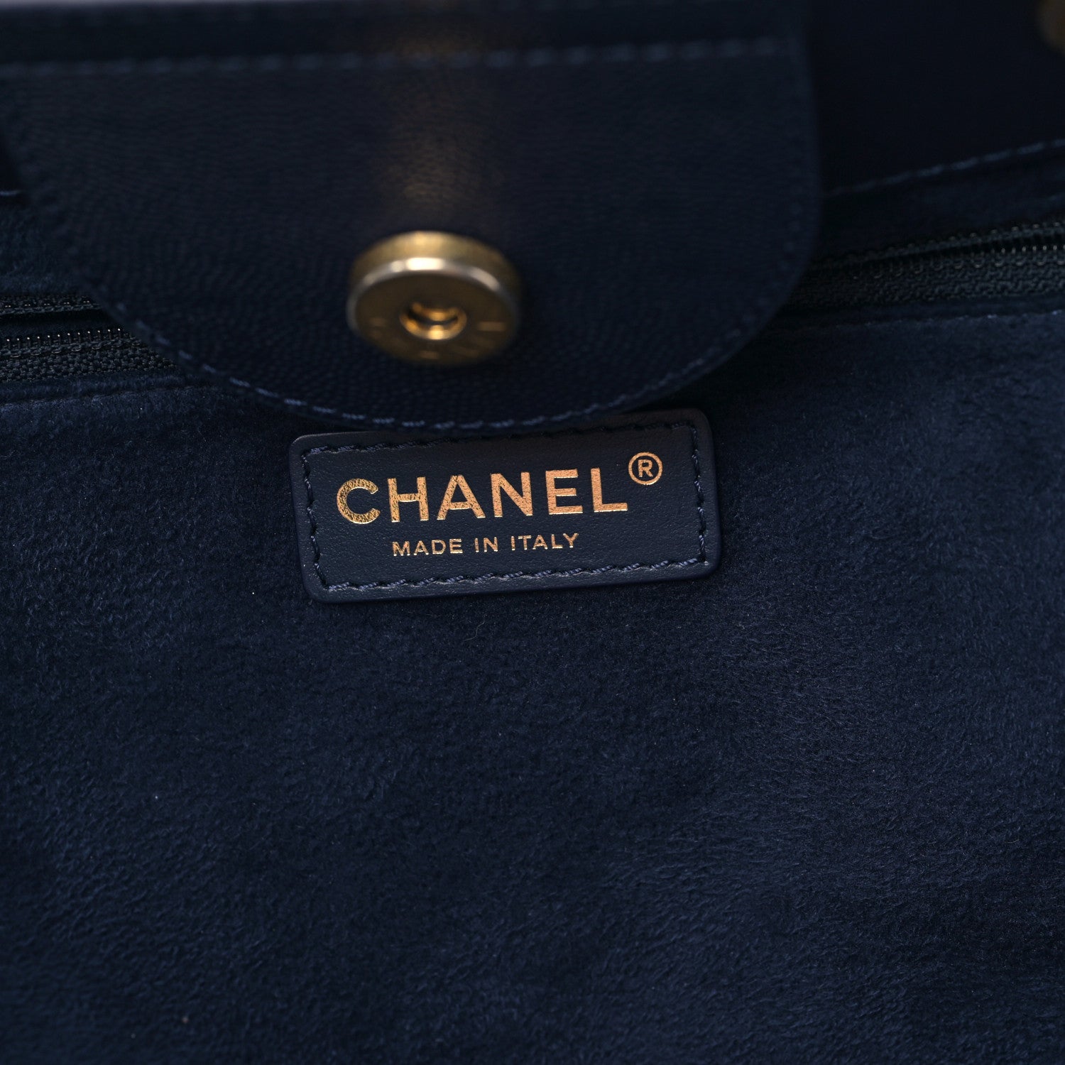 Chanel Caviar Small Studded Deauville Tote Navy 6 of 10