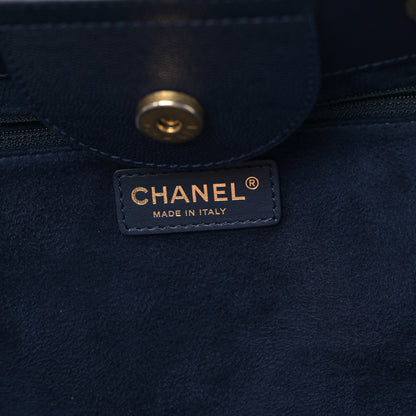 Chanel Caviar Small Studded Deauville Tote Navy 6 of 10