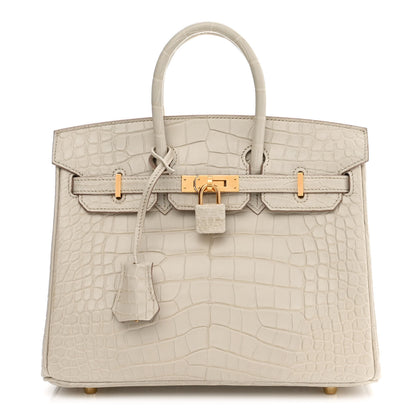 Hermes Matte Alligator Birkin 25 Beton 1 of 10