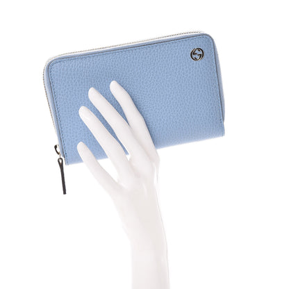 Gucci Dollar Calfskin Medium GG Zip Around Wallet Mineral Blue 2 of 8