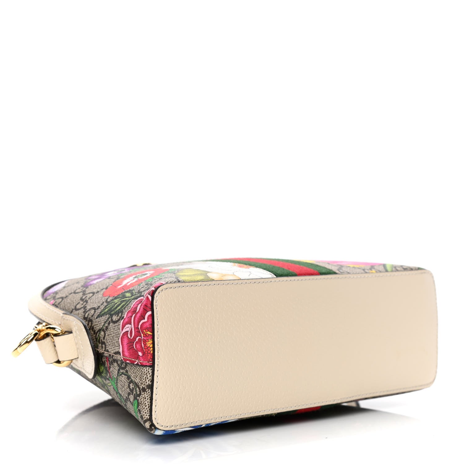 Gucci GG Supreme Monogram Flora Web GG Small Ophidia Dome Shoulder Bag White 3 of 4
