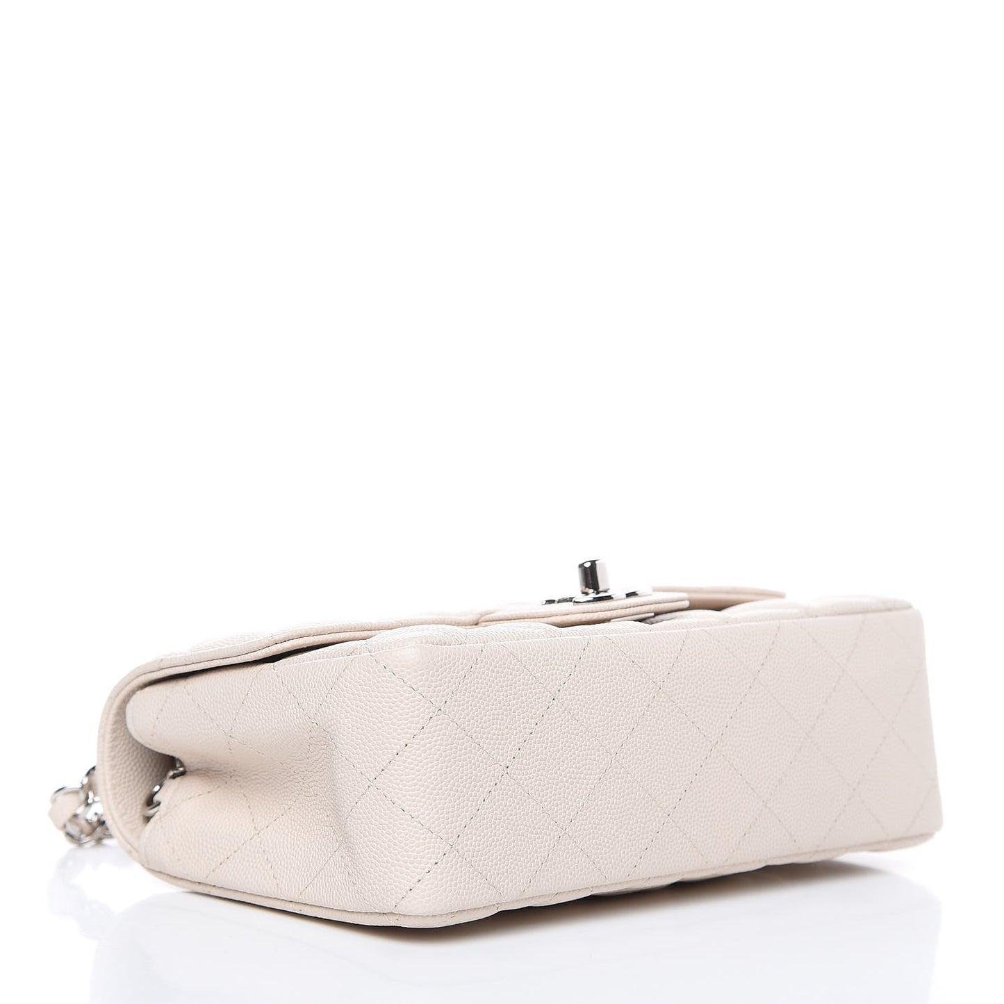 Caviar Quilted Mini Rectangular Flap Light Beige