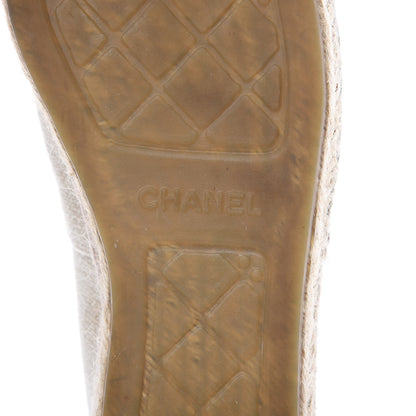 Chanel Toile Sequin CC Espadrilles 42 Beige Black 7 of 12