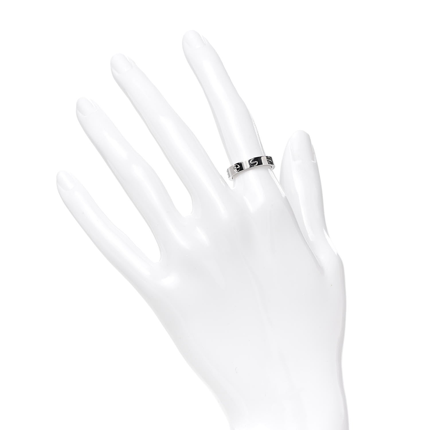 Cartier 18K White Gold 3.5mm LOVE Wedding Band Ring 50 5.25 2 of 6