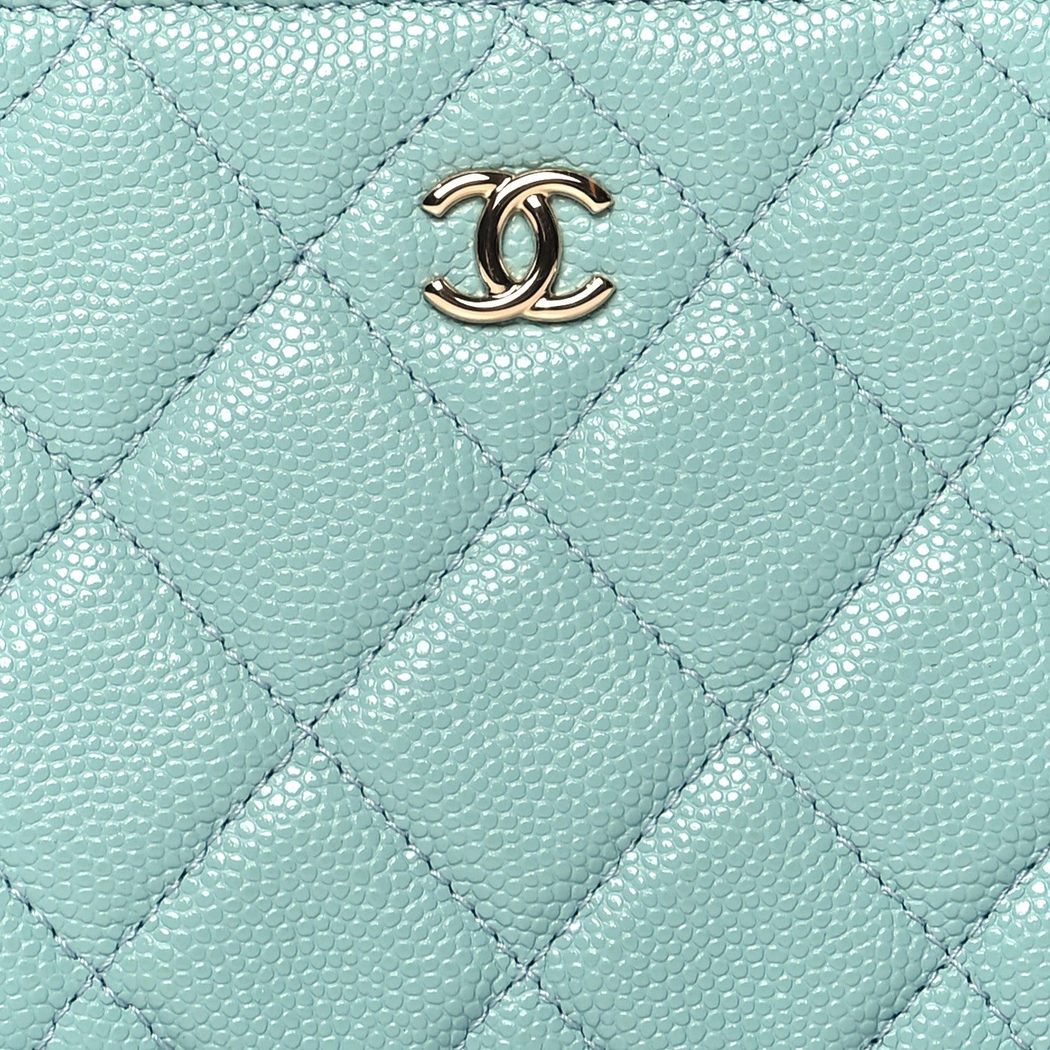Chanel Caviar Quilted Small Cosmetic Case Light Blue 8 of 8