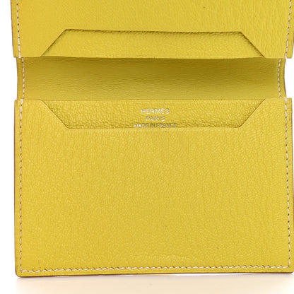 Hermes Chevre Mysore Bearn Card Holder Wallet Lime 10 of 11