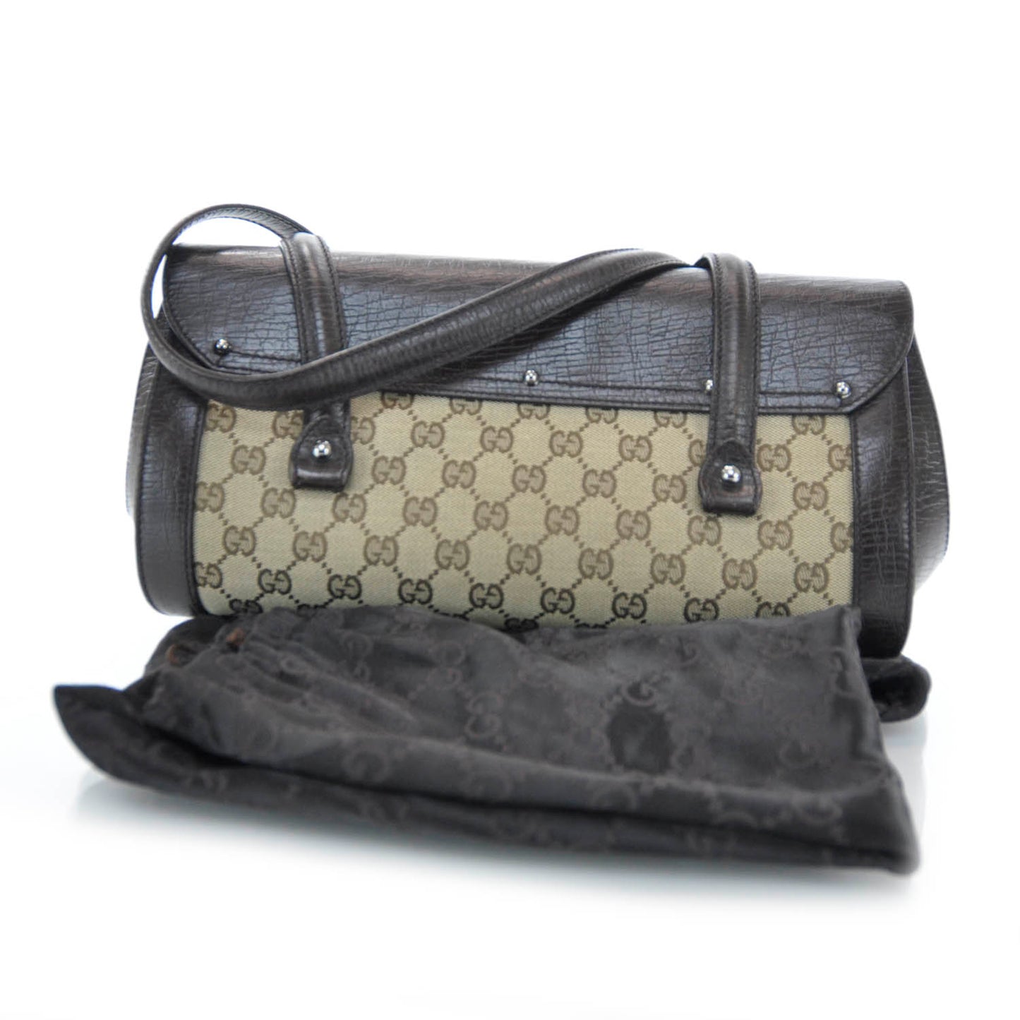 Monogram Bamboo Bullet Satchel Brown