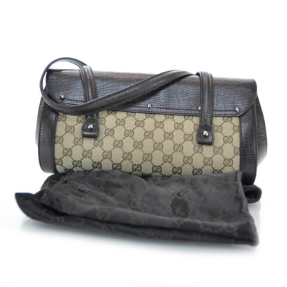 Gucci Monogram Bamboo Bullet Satchel Brown 3 of 9