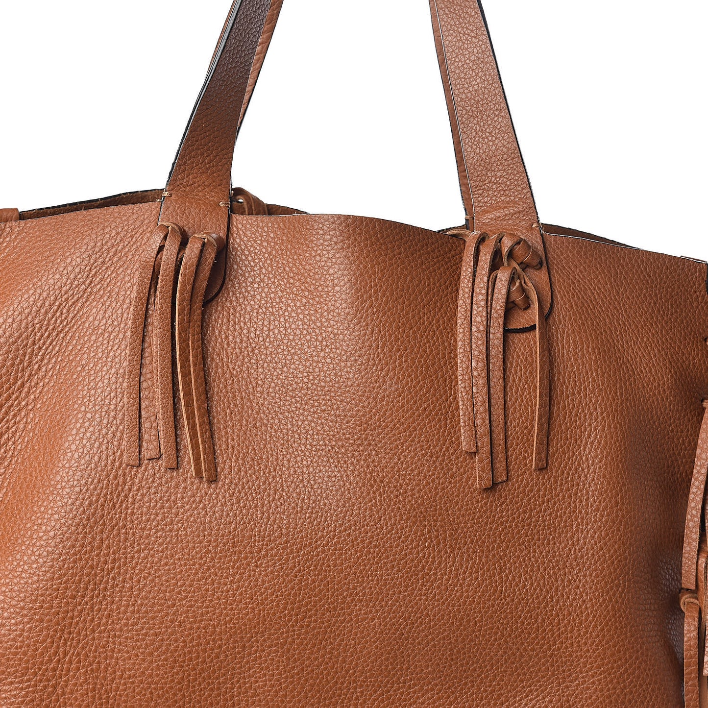 Grained Calfskin C-Rockee Fringe Tote Light Cuir