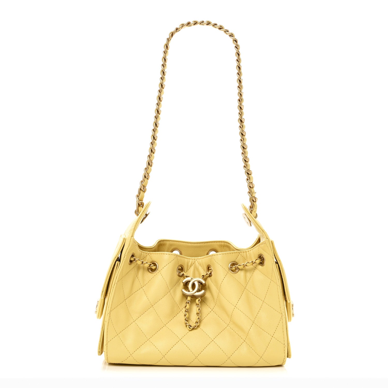 Chanel Caviar Quilted Mini Chanel 25 Handbag Yellow 1 of 11