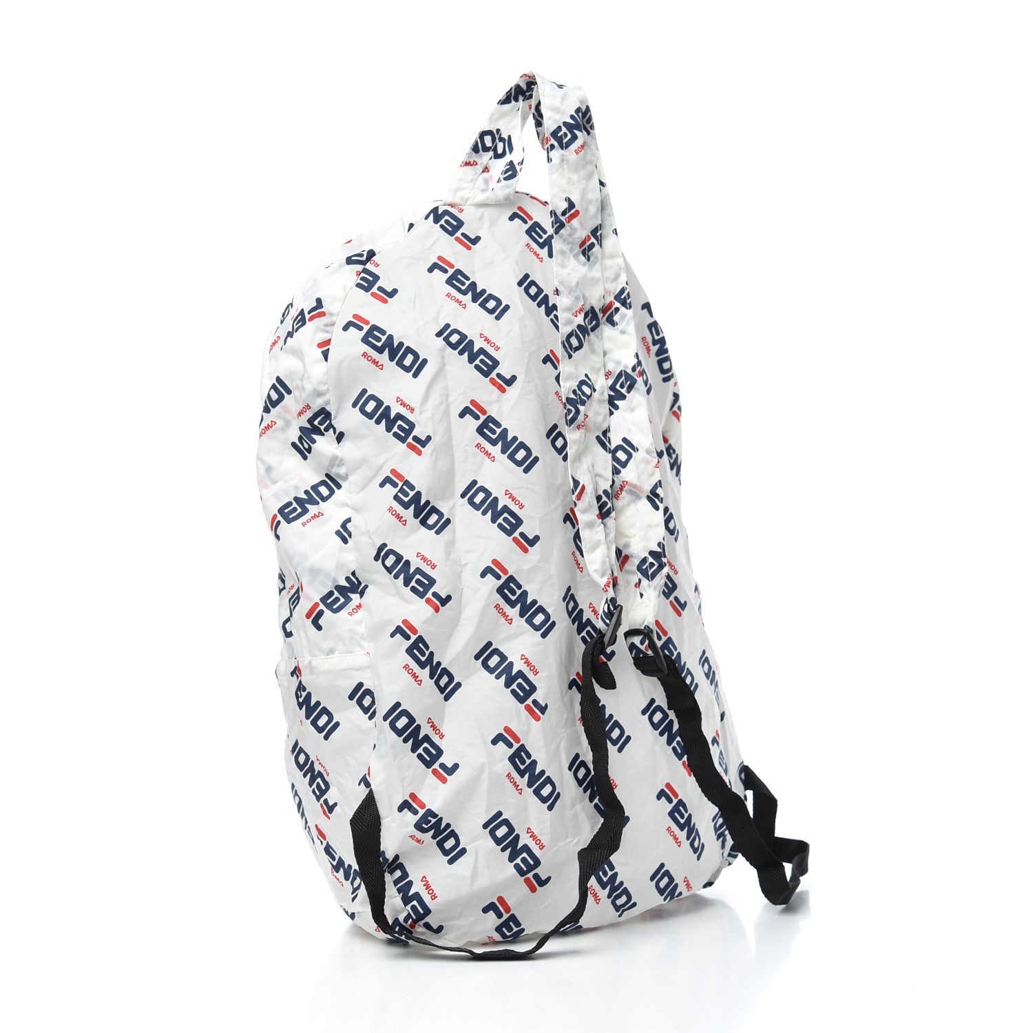 Fendi X FILA Calfskin Mania Backpack Help Bag Charm White Blueberry Multicolor 8 of 10