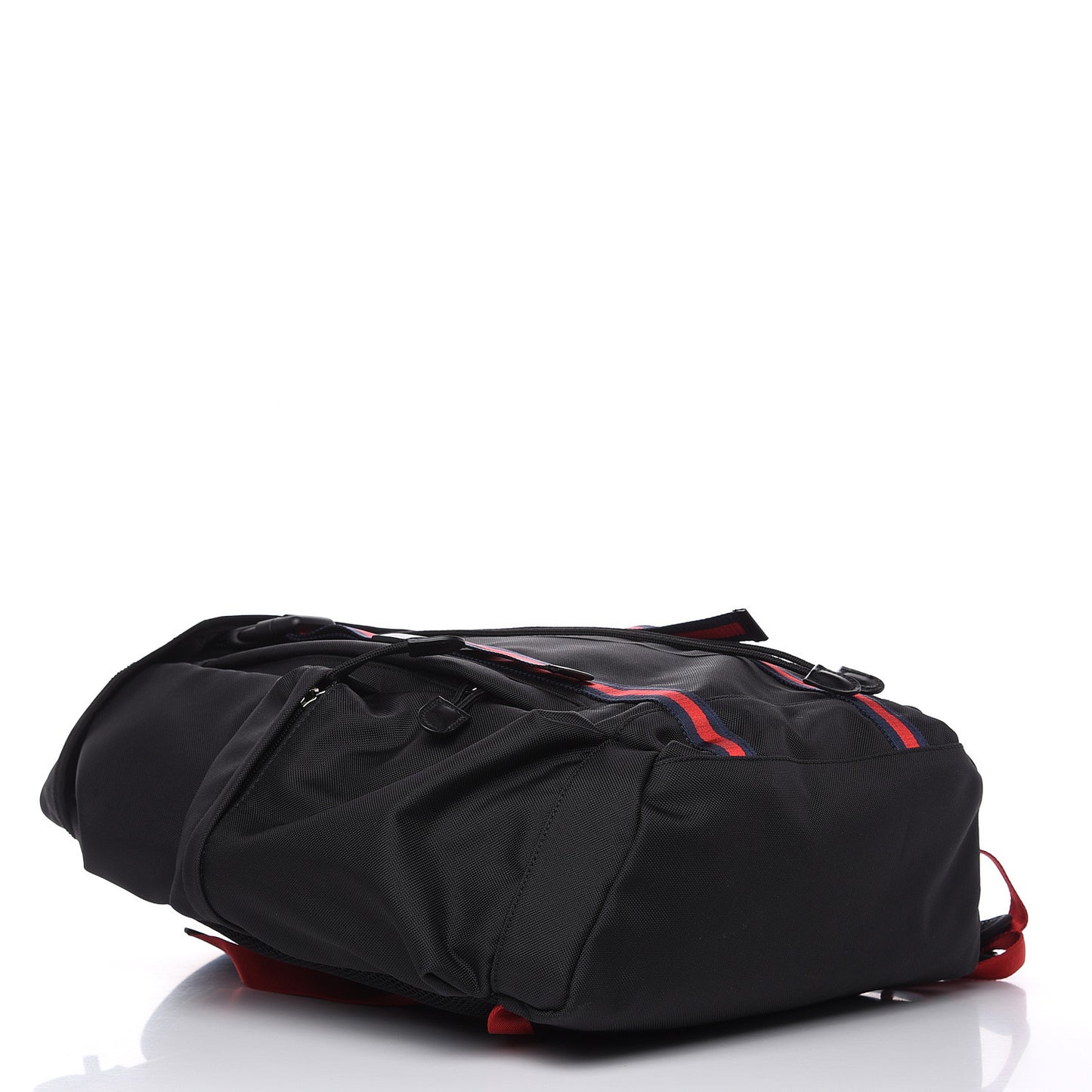 Techno Canvas Web Double Buckle Backpack Black