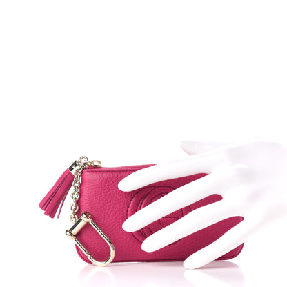 Gucci Pebbled Calfskin Soho Key Case Bright Bougainvillea 2 of 7