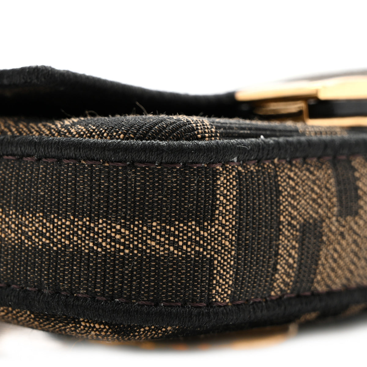Fabric Jacquard FF 1974 Nano Baguette Charm Tobacco Moro Black