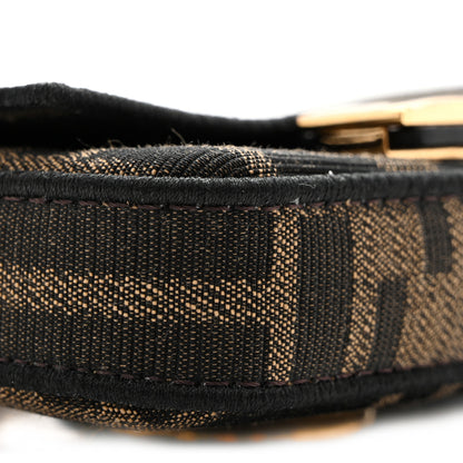 Fendi Fabric Jacquard FF 1974 Nano Baguette Charm Tobacco Moro Black 9 of 11