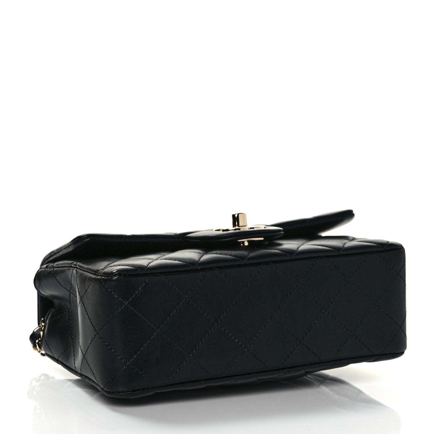 Lambskin Quilted Mini Rectangular Flap Black