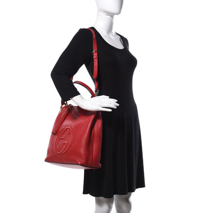 Gucci Pebbled Calfskin Large Soho Hobo Tabasco Red 2 of 11