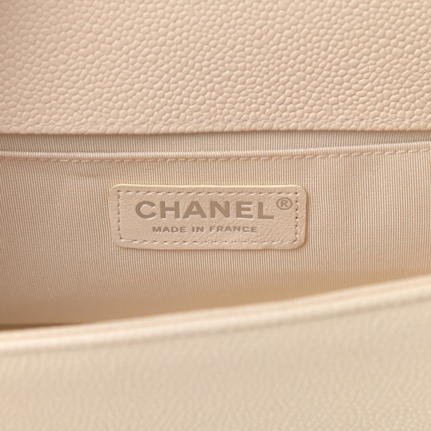 Chanel Caviar Chevron Quilted Medium Boy Flap Light Beige 6 of 11