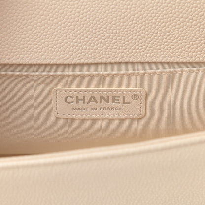 Chanel Caviar Chevron Quilted Medium Boy Flap Light Beige 6 of 11