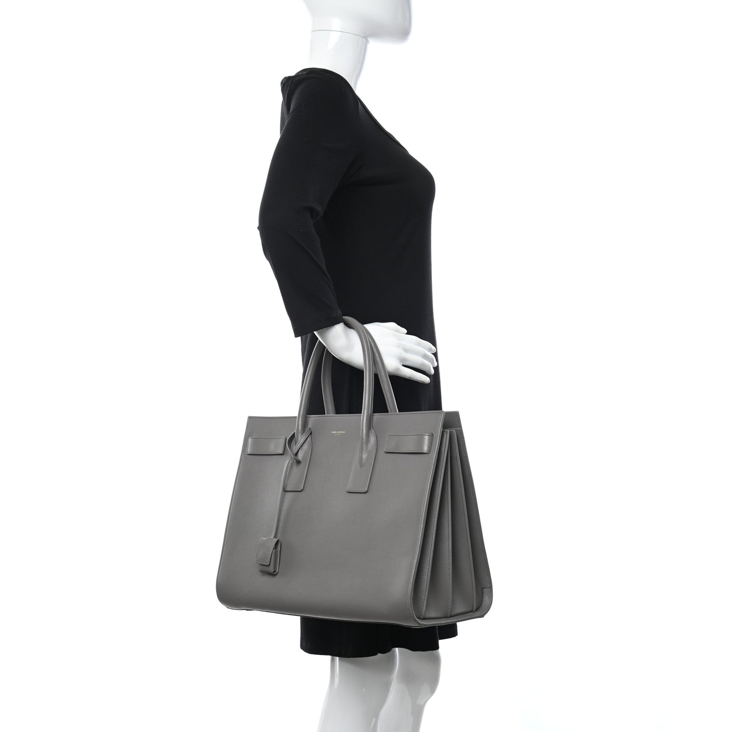 Saint Laurent Calfskin Large Sac De Jour Carryall Grey 2 of 19