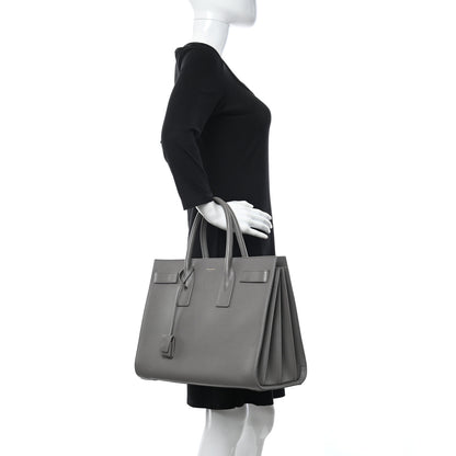 Saint Laurent Calfskin Large Sac De Jour Carryall Grey 2 of 19