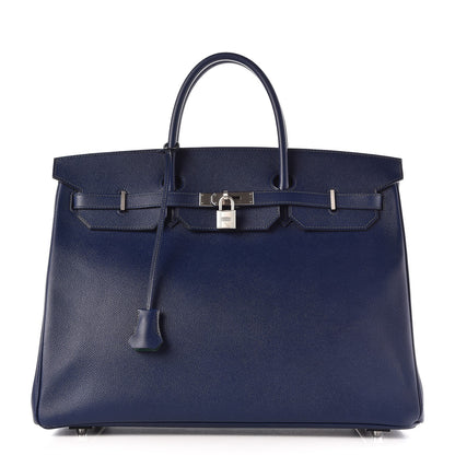 Hermes Epsom Horseshoe Birkin 40 Bleu Saphir Malachite 1 of 32