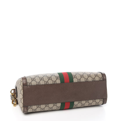 Gucci GG Supreme Monogram Web Medium Ophidia Boston Brown 3 of 14