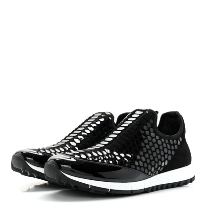 Jimmy Choo Patent Suede Montana Slip-On Sneakers 40 Black 3 of 14