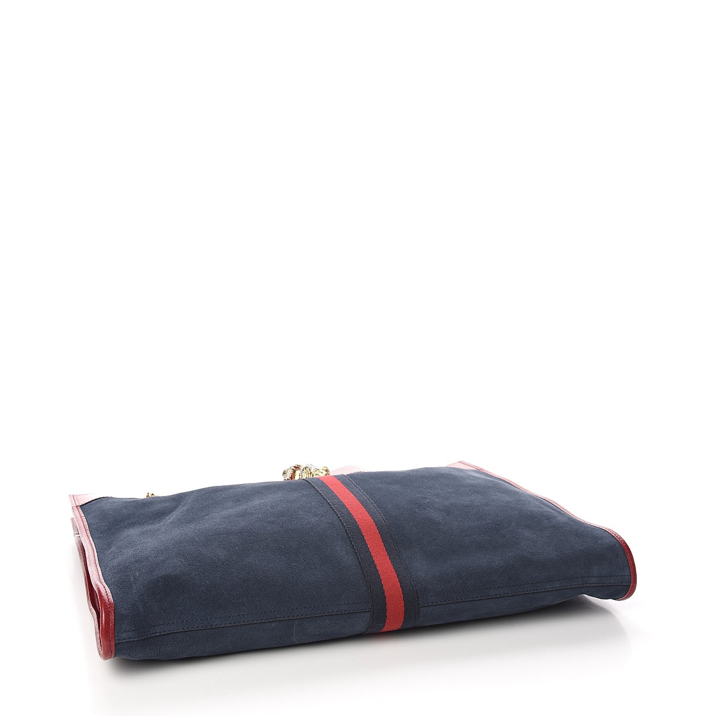 Suede Calfskin Large Rajah Chain Tote New Blue Romantic Cherry