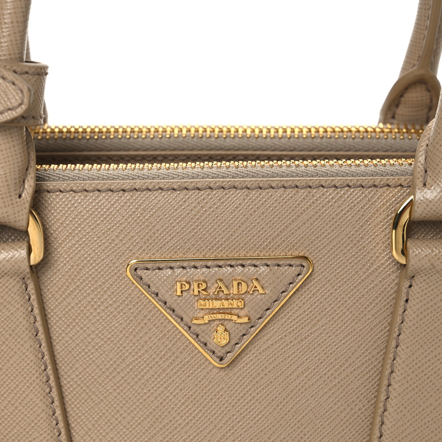 Prada Saffiano Lux Mini Galleria Double Zip Tote Sabbia 7 of 10