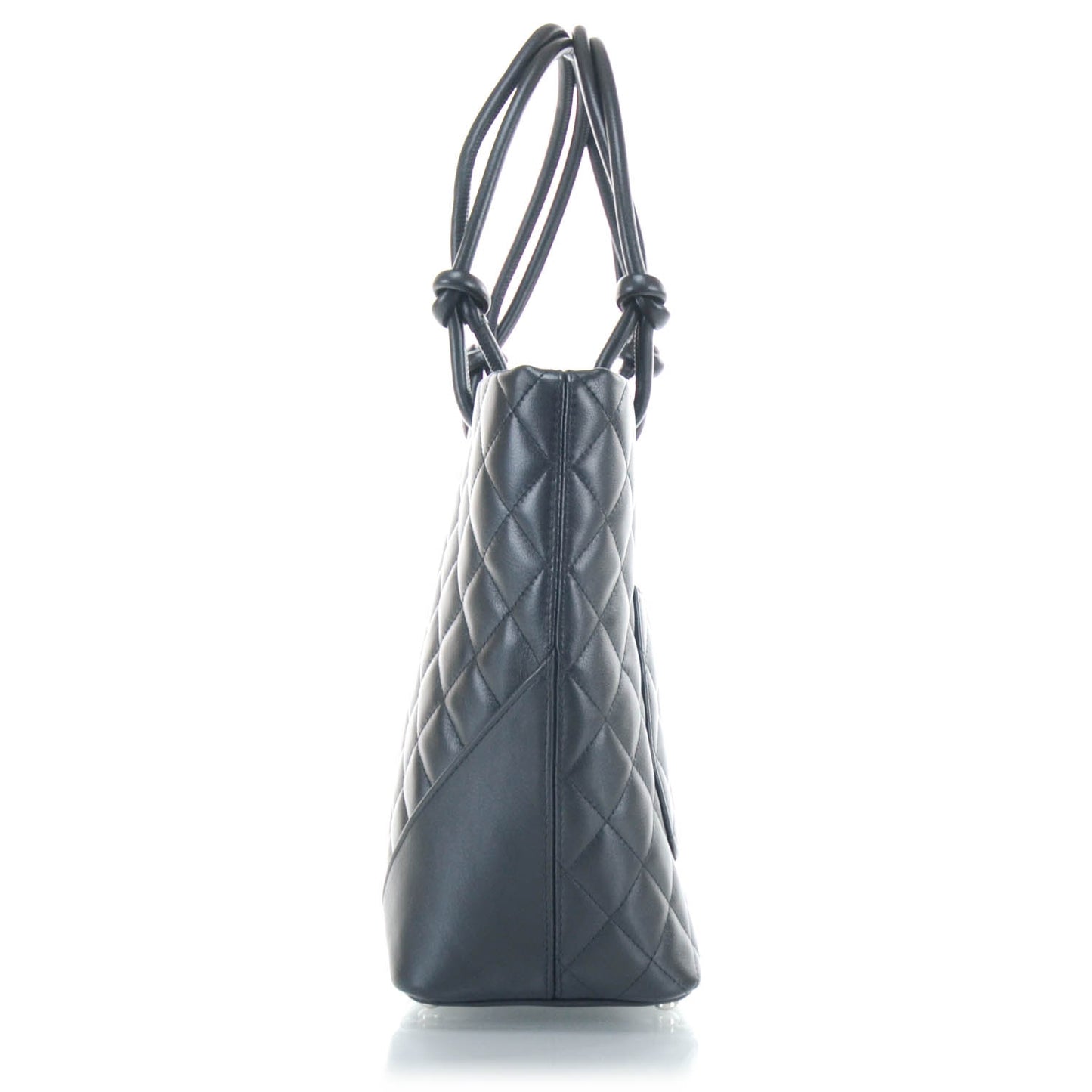 Calfskin Quilted Medium Cambon Tote Black White