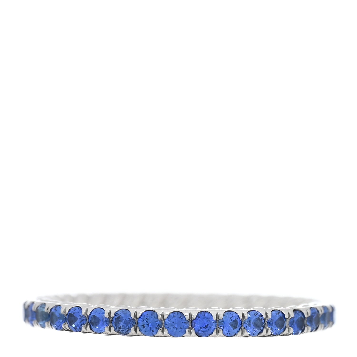 David Yurman Platinum Blue Sapphire 1.85mm Eden Eternity Band Ring 49 5 4 of 5