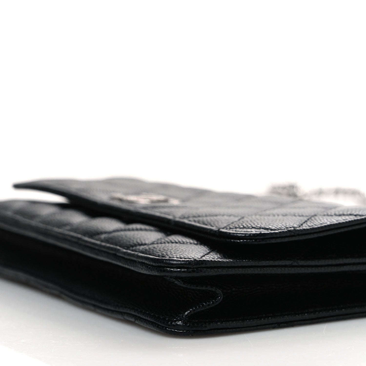 Chanel Caviar Quilted Coco Chanel Logo Clutch With Chain Flap Black 11 of 11