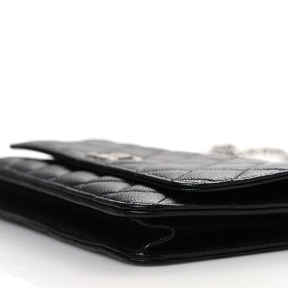 Chanel Caviar Quilted Coco Chanel Logo Clutch With Chain Flap Black 11 of 11