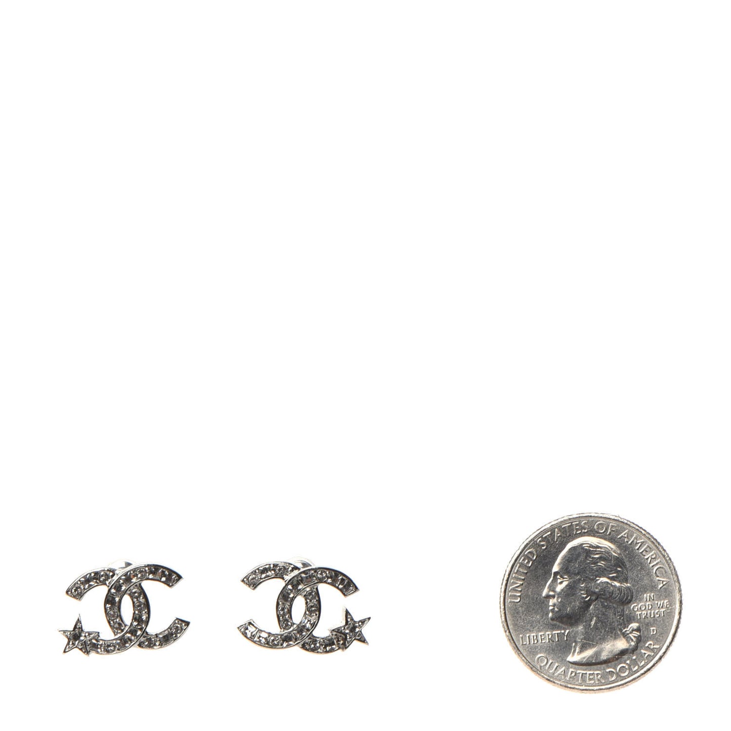Crystal CC Starfall Earrings Silver