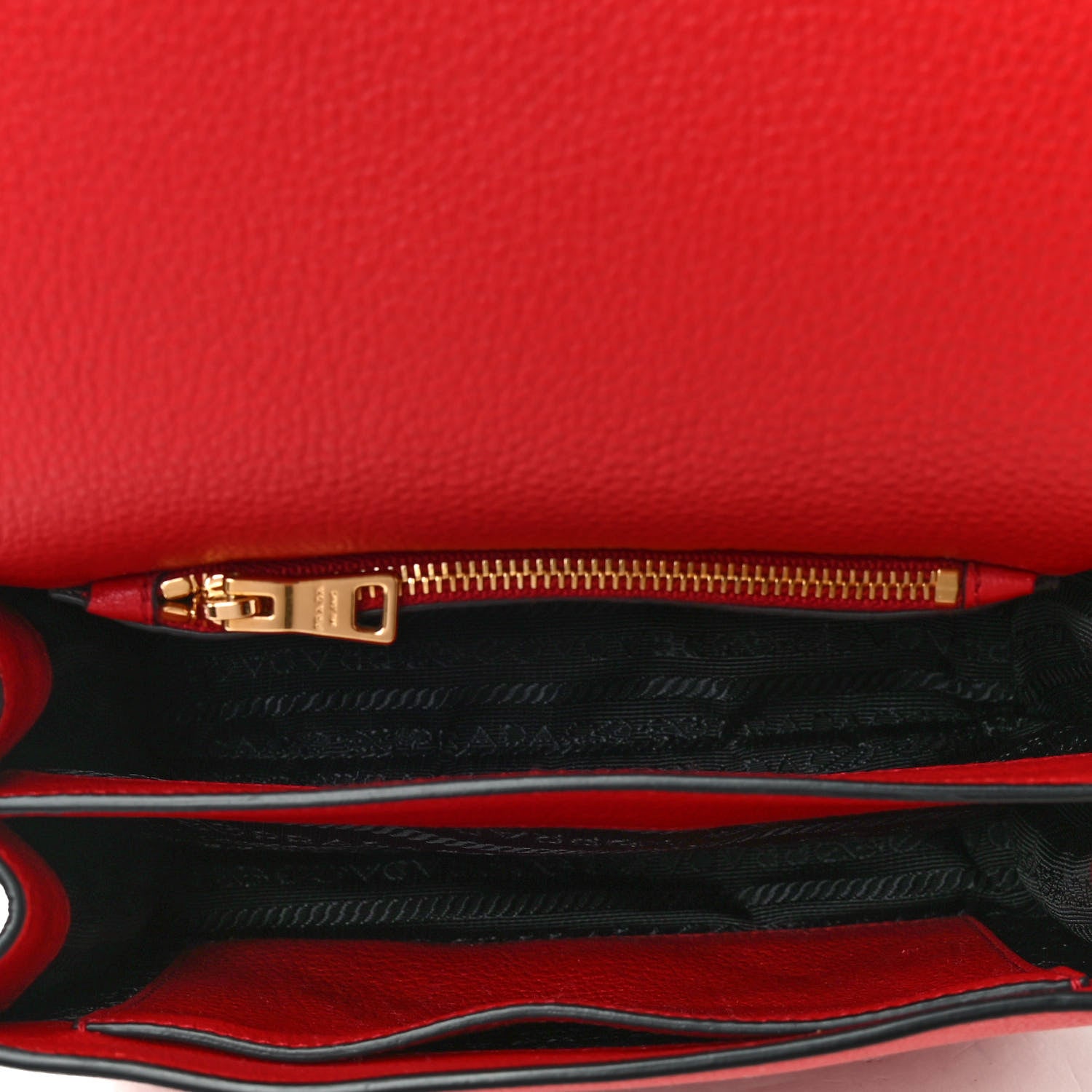 Prada Vitello Daino Flap Crossbody Rosso 4 of 5