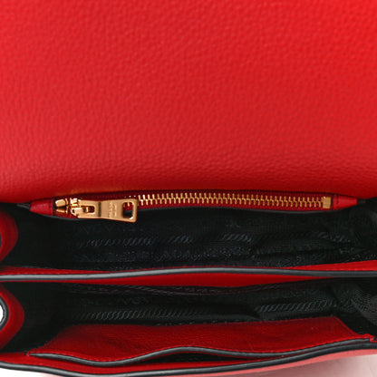 Prada Vitello Daino Flap Crossbody Rosso 4 of 5