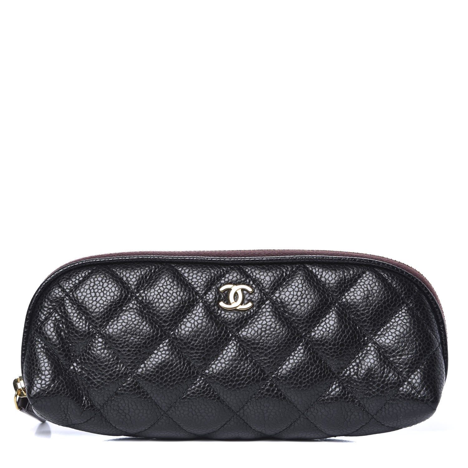 Chanel Caviar Quilted Long Cosmetic Case Black 1 of 9