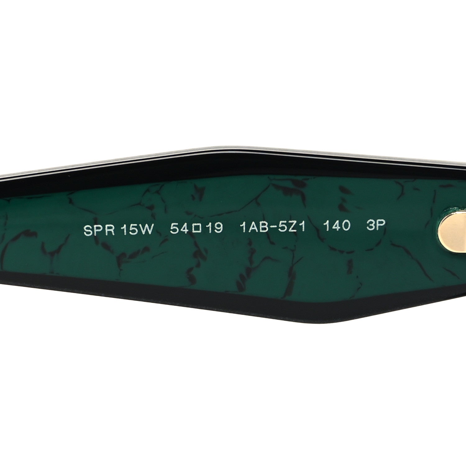 Prada Acetate Marble Effect Geometric Sunglasses SPR 15W Black Green 7 of 7