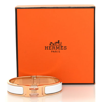 Hermes Enamel Narrow Clic Clac H Bracelet PM White 5 of 5