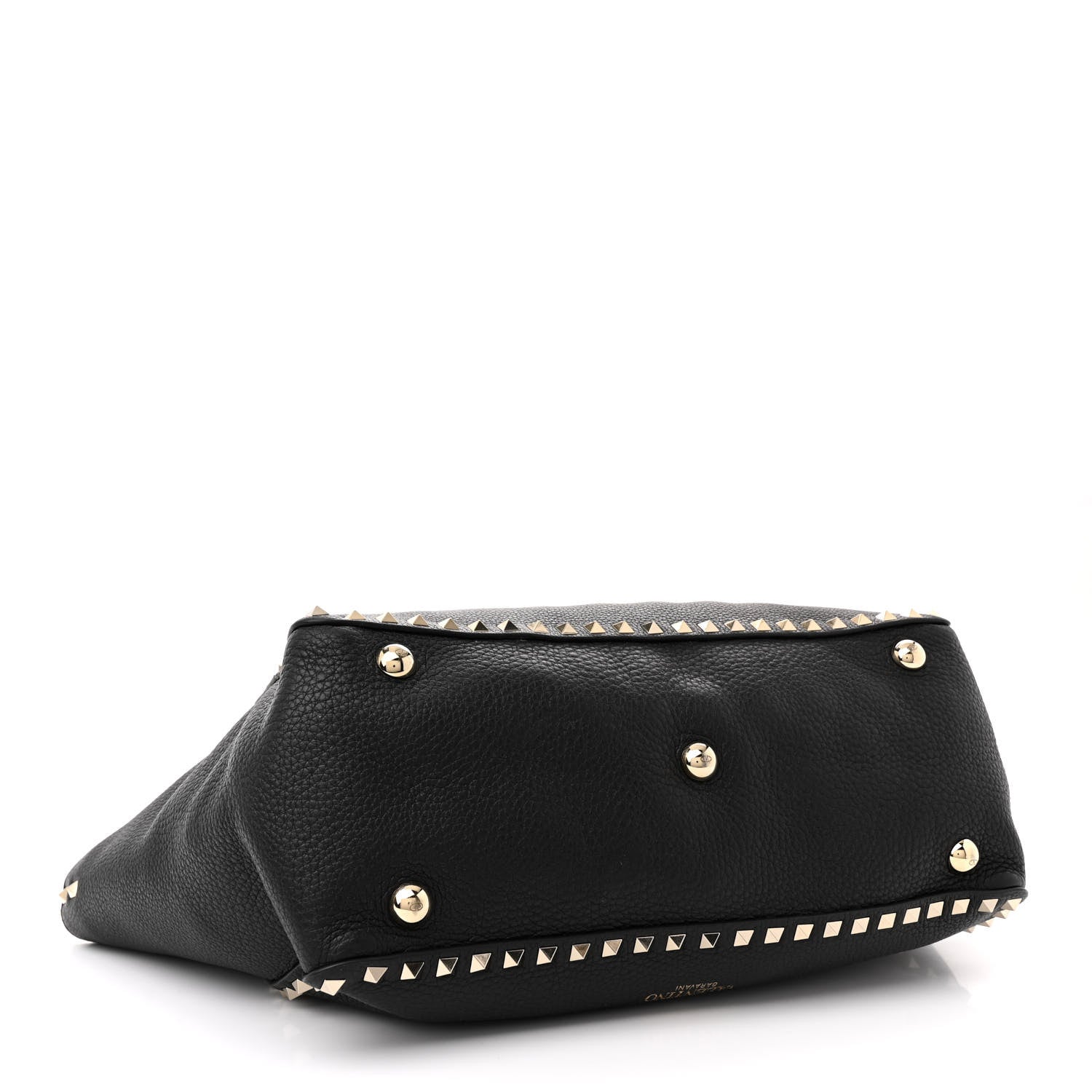 Valentino Garavani Pebbled Calfskin Medium Rockstud Tote Black 4 of 11